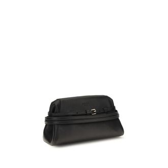 Moschino Womens Black Goatskin Shoulder Bag