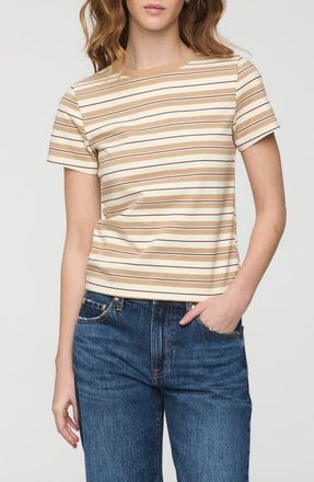 Pistola Denim Alba Cotton T-Shirt in Toasted Wheat Stripe at Nordstrom, Size X-Small