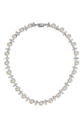 Nadri Cluster Collar Necklace in Rhodium at Nordstrom