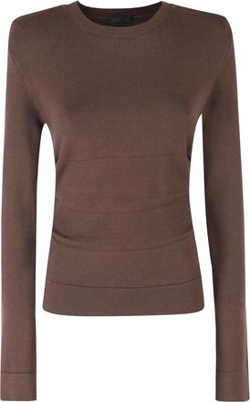 Dondup Slim Fit Ronde Hals Trui - Dames - Ronde hals truien - Bruin - S - Truien & Vesten