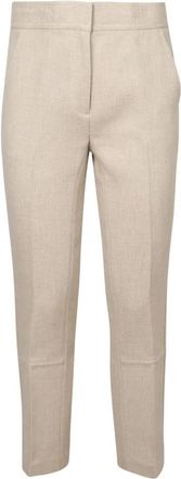 Tory Burch Viscose Pant - Dames - Slim Fit Broeken - Wit - S - Broeken