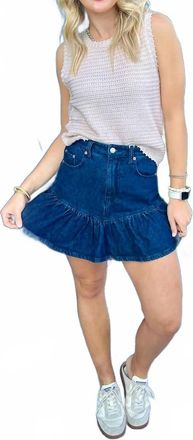 Daze Smooch Ruffle Skirt In Denim