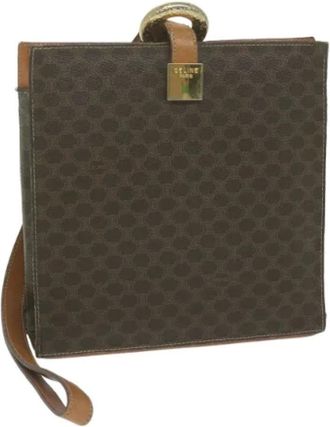 Celine Pre-owned Clutches, female, Brown, Size: ONE SIZE Pre-owned Vintage Canvas Shoulder Bag