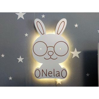 OEM Luz Nocturna De Conejo Led A Bater&iacute;a Con Nombre