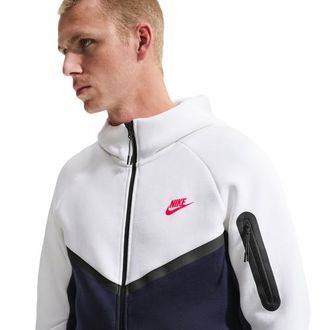 Nike Mens Tech Fleece Full-Zip Windrunner Hoodie - White/Obsidian Size 3XL