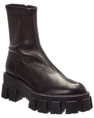 Prada Monolith Stretch Leather Bootie