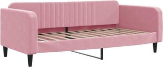 vidaXL Sofá cama terciopelo rosa 100x200 cm Vidaxl