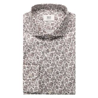 Eterna Casual Shirts, male, Multicolor, Size: 4XL Cream Long Sleeve Shirt 2618 X682