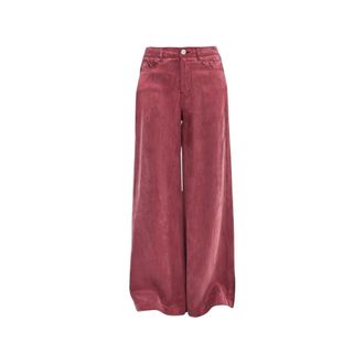 Pinko Pinko - Porta Wide Broeken - Dames - Broeken - Rood - Maat: XS Viscose