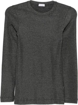 Brunello Cucinelli Brunello Cucinelli, Long Sleeve Tops, female, Gray, Size: S Sweater