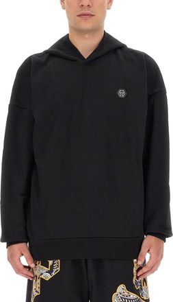 Philipp Plein Black Logo Hood Sweatshirt