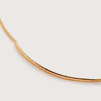 Monica Vinader Gold Deia Curve Necklace 41-46cm/16-18