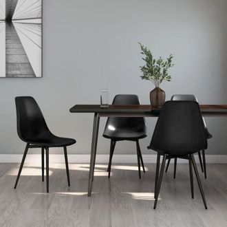 vidaXL Sedie da Pranzo 4 pz Nere in pp - Vidaxl
