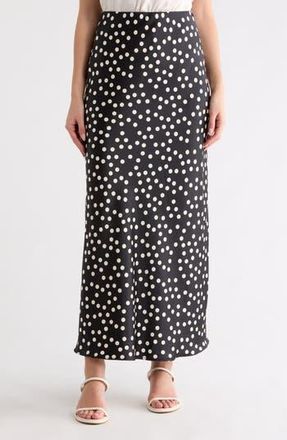 Renee C Polka Dot Print Maxi Skirt in Black at Nordstrom Rack, Size X-Large