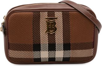 Burberry Tweedehands Kleine Gehaakte Ruit Lola Camera Tas