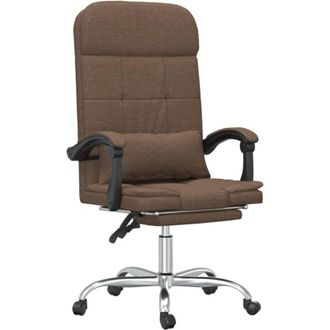 vidaXL Silla De Oficina Reclinable Con Masaje De Tela Marr&oacute;n Vidaxl