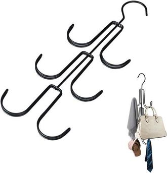 OEM Set Di 2 Porta Borse Porta Borse A Mano Gancio Da Parete Per Borse, Cappelli, Sciarpe, Cinture, Decorazioni Per La Casa, Traslochi, Nero