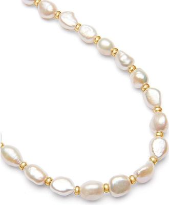 Nialaya Baroque Pearl Necklace in White Pearl /Gold at Nordstrom