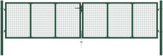vidaXL Vidaxl - Cancello da Giardino a Rete in Acciaio 390x125 cm Verde