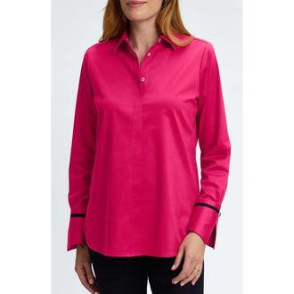 Foxcroft Iris Button-Up Shirt in Ruby Pink at Nordstrom Rack, Size X-Small