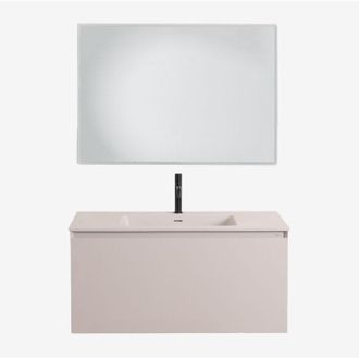 Sklum Sklum - Set mobili da bagno in legno Macrae con lavabo integrato