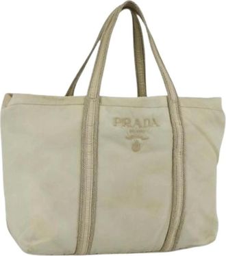 Prada Pre-owned Tote Bags, female, Beige, Size: ONE SIZE Pre-owned Vintage Tote Bag