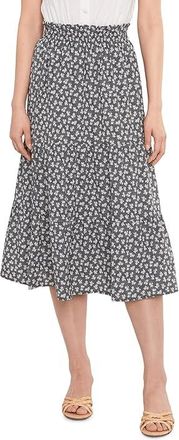 Toad&Co Sunkissed Tiered Midi Skirt Womens Skirt Black And Salt Print : XL, Elastane/Polyester