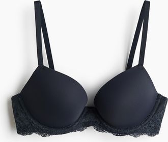 H&M Push-up-BH aus Mikrofaser - Marineblau