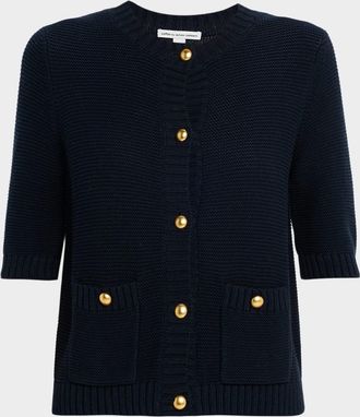 Autumn Cashmere Button-Down Cotton Knit Sweater