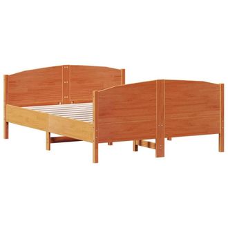 Berkfield Home Beautiful Bed Frame Frame Wax Brown 120x190 cm Small Double Solid