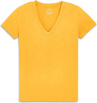 primary Adult Classic Slub V-Neck Tee in Sunflower at Nordstrom, Size X-Small