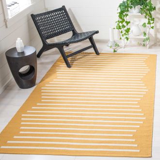 Safavieh Montauk Hand Made Area rug, Gold / Ivory Contemporary Style Non-Shedding