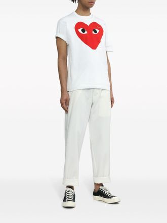 Comme Des Gar&ccedil;ons Heart Logo Print T-shirt - white