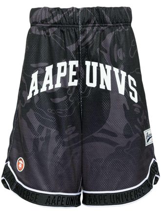 Aape By A Bathing Ape logo-print track shorts - Black