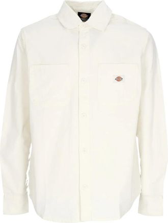 Dickies Lange Mouw Katoenen Canvas Shirt - Heren - Casual Overhemden - Beige - XL - Katoen - Overhemden