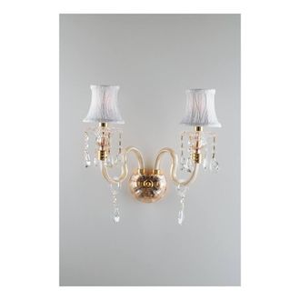 Netlighting MONET Wall Light Gold Crystal With Fabric 40x37x24cm | Size: 40 x 37 x 24 cm