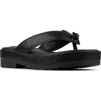 Donald J Pliner Samiya Platform Flip Flop in Black at Nordstrom, Size 9.5