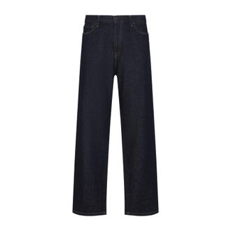 Carhartt Work in Progress Blue Aaron Cotton Pants-Uomo