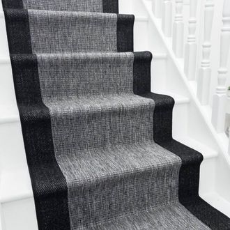 Runrug Stair Runner Carpet - Durable, Non-Slip, 7mm - Jenga in Dark Grey | Size: 66 cm x 540 cm