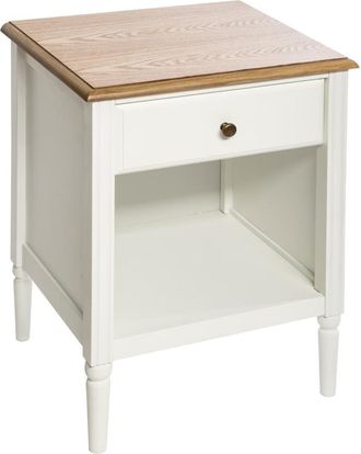 Atmosphera Comodino Solen In Legno Bianco H61cm - Atmosphera Cr&eacute;ateur DInt&eacute;rieur