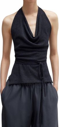 CORDERA Merino Wool Tie Top In Anthracite