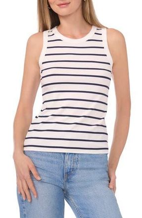 Halogen Fitted Ribbed Tank Top in Navy Peacoat Stripe at Nordstrom Rack, Size X-Large