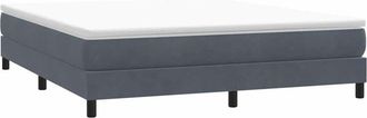 vidaXL Cama Box Spring Con Colch&oacute;n Terciopelo Gris Oscuro 180x220 Cm Vidaxl