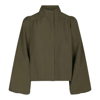 Neo Noir Jassen, Dames, Groen, M, Katoen, Tirsa Twill Jacket