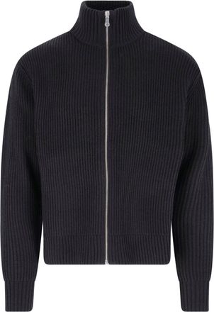 Berner K&uuml;hl High-Collared Zip-Up Sweater with Ribbed Knit Texture