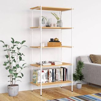 Berkfield Home 5-Tier Shelving Unit White & Oak 80x40x163 cm | Size: 80 x 40 x 163 cm
