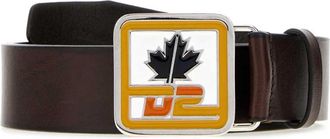 Dsquared2 Dark Brown Logo Buckle Belt
