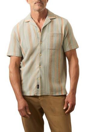 Faherty Oasis Jacquard Camp Shirt in Sequoia Lake Stripe at Nordstrom Rack, Size Xx-Large