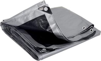 OEM Lona De Pe Lona Impermeable Y Duradera, Cubierta Impermeable Cubierta Protectora De Lona De Madera Con Ojales Multiusos 120 G/m&sup2;, Gris+negro, 2x3m