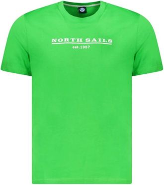 North Sails Groen Katoenen T-Shirt - Heren - T-shirts - Groen - XL - Katoen - Tops